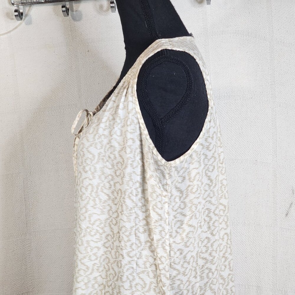 The North Face Cream Abstract Animal Print Viscose Tie Front Annabella Tank Sz L - Picture 9 of 16